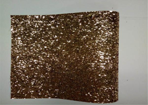Home Decoration Gold Glitter Fabric , Thick Glitter Fabric For Dresses