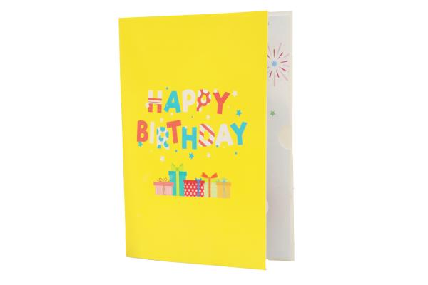 Carte de vœux 3D avec espace message vierge Design unique pour anniversaire