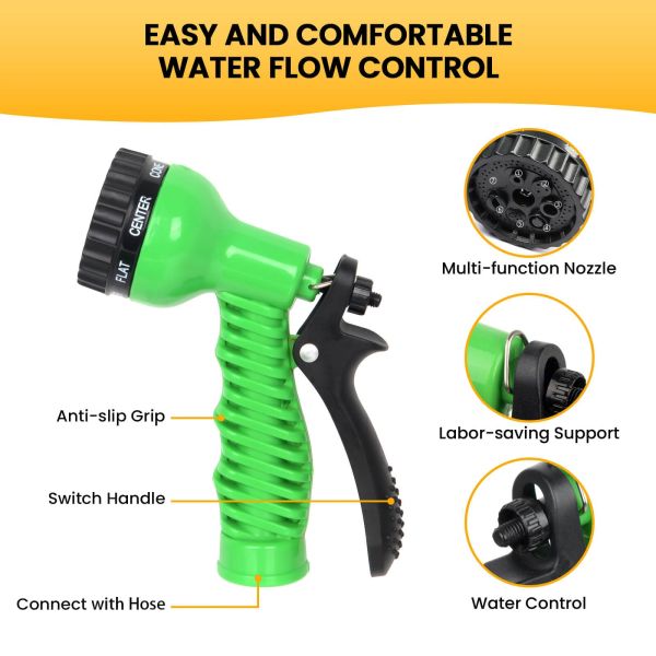Garden Hose Reel Type Water Hose 25-250FT Expandable Magic Watering with High Pressure