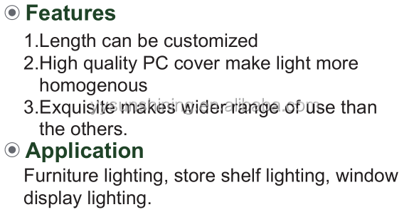 NO Dimmer Support LED Profile Light for DC12V/24V Input Voltage and Surface Mounting