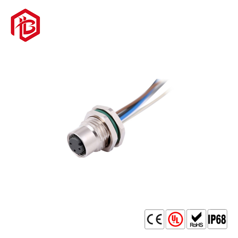 Кабельный соединитель авиации Pin M12 4 для муфты соединителя Plug+Socket металла доски Pcb
