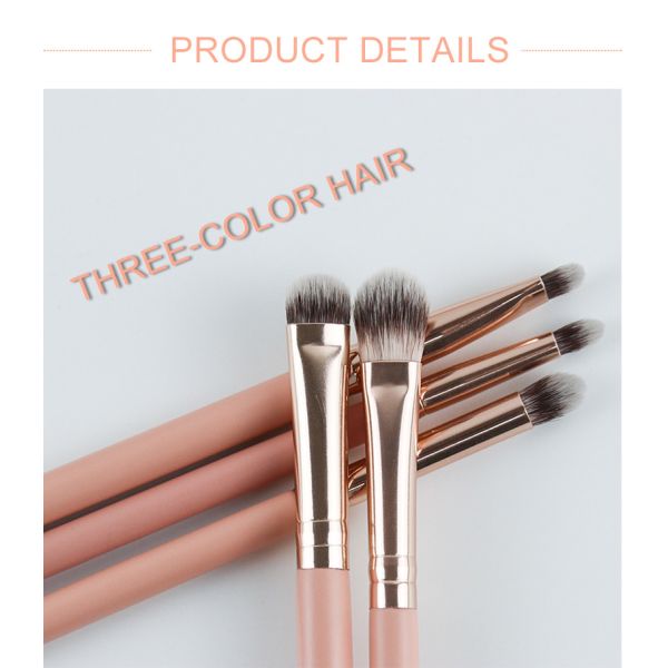 жестокости логотипа набора щетки теней для век 5pcs ручка частной свободная классическая розовая деревянная