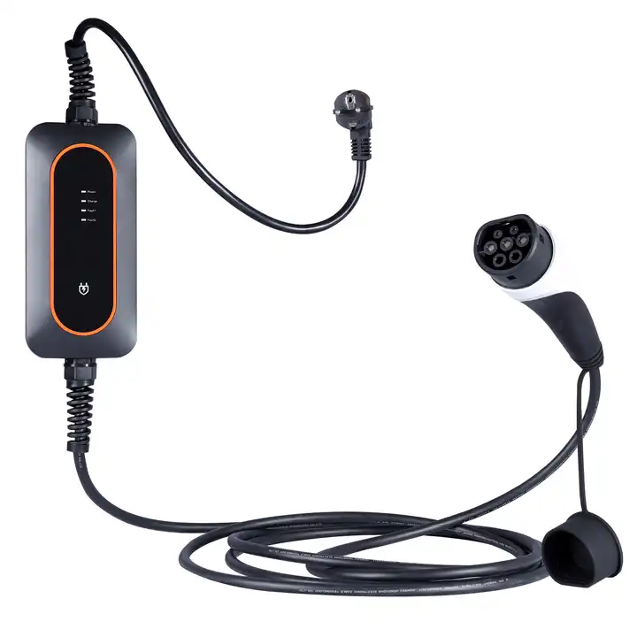 Cargador de vehículos eléctricos portátil 16A 32A Cargador de vehículos eléctricos móviles Tipo 1 Tipo 2 Cable de carga de vehículos eléctricos Nivel 2 Cargador de vehículos eléctricos
