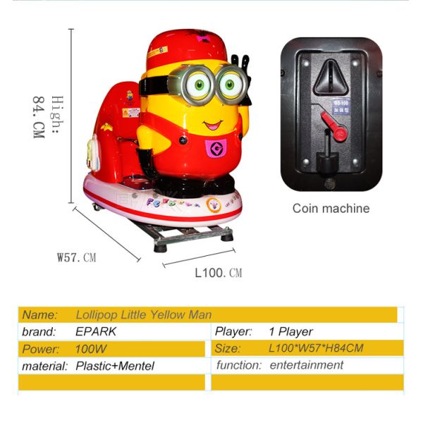 Cartoon Appearance Kids Ride With lollipop vending function coin operated machine for sale