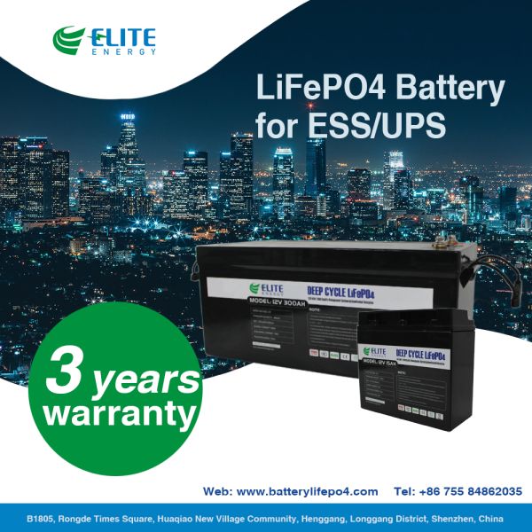 OEM 100Ah 200Ah 300Ah 12V LiFePO4 Battery Pack For ESS UPS
