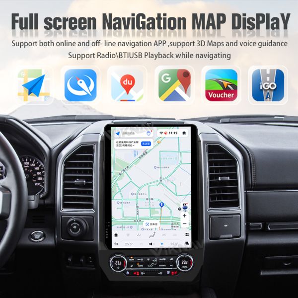 Viknav 14,5 дюймовое автомобильное радио для Ford Expedition 2015-2022 Сенсорный экран Android Авто стерео головный блок GPS-нагивация