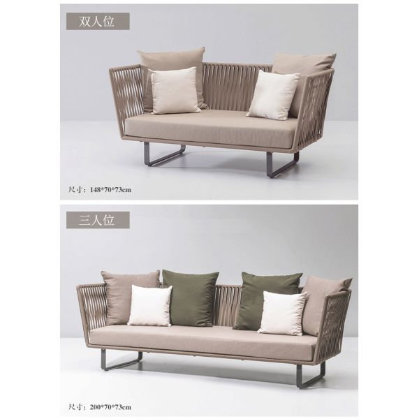 Customized Outdoor Rattan Garden Furniture / Morden Wicker Garden Sofa