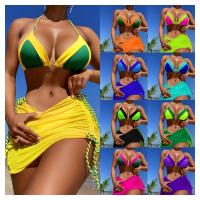 Alta Elasticidade 3 Peças Swim Set Cup Padded Para Mulheres