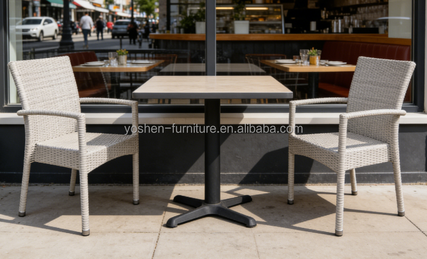 Rattan Stackable Outdoor Dining Chairs for Hotel Sports Venues Villa & Living Room Use-Restaurant Quality