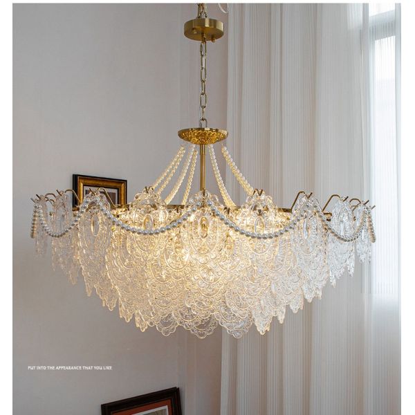 Luxury Villa Living Room Chandelier Glass Lampshade Fancy Chandelier(WH-CY-246)