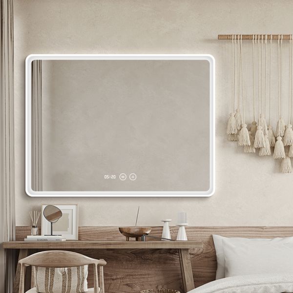 Modern Front Lighted Vanity Mirrors , Rectangle LED Wall Bathroom Mirror