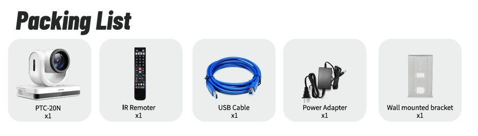 1080P60 30X HD NDI HX2 PoE HD-MI 3G-SDI USB IP Broadcasting Video Conference PTZ Camera