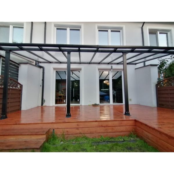 Waterproof terrace canopies awning polycarbonate balcony canopy outdoor cover aluminum gazebo DIY patio cover Black