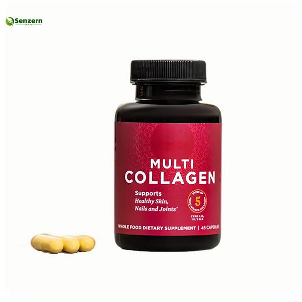 Customized Hydrolyzed Collagen Peptides Capsules 90pcs Stimulate Chondrocyte Synthesis