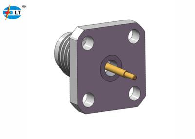 Conector RF de aço inoxidável de 2,4 mm Fêmea 4 furos Painel de flange Onda milimétrica