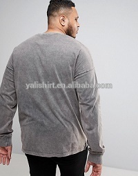 Acid Washed Men'S Oversized Long Sleeve T Shirt , Cool Plus Size T Shirts