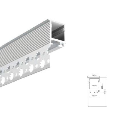 23*20 mm de alumínio, gesso e gesso, com perfil linear de LED recortado sem guarnição
