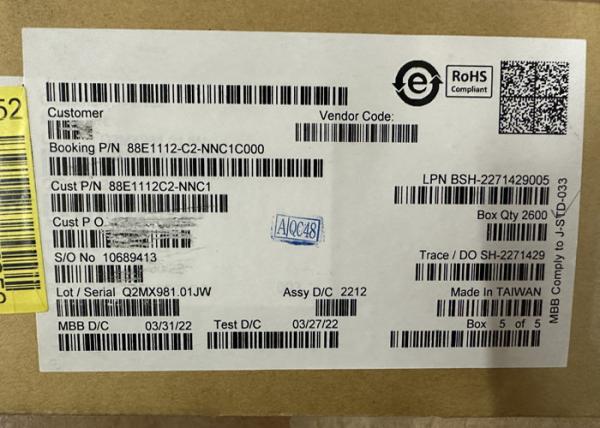 IC Ethernet 88E1112-C2-NNC1C000 Émetteur-récepteur Ethernet intégré 10/100/1000 Gigabit