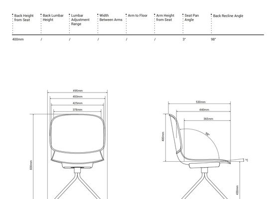 Model Training Room Chairs with Visually Striking Appearance and Bold Color Combinations in W560*D520*H820(mm)