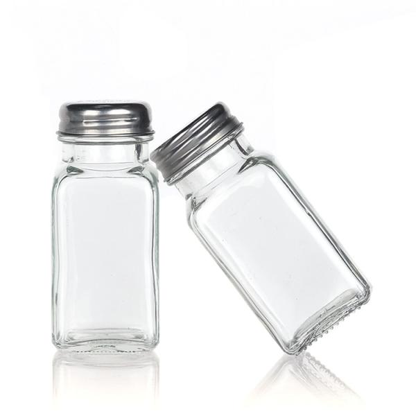Glass Salt and Pepper Shaker Container 4OZ Glass Spice Jar Containers With Labels