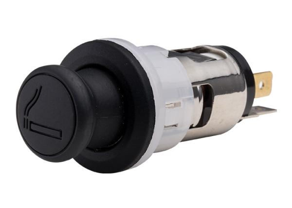 Black Car Cigarette Lighter Silver Color Body Instant Upgrade Direct Replacement