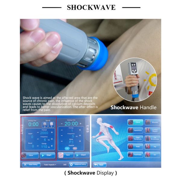 Ударная волна 3 Tecar Ems в 1 машине терапией ударной волны облегчения боли ударной волны ВЫМАЧИВАЕТ CET