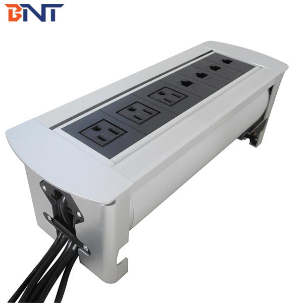 Boente used in officr with three US power  automatic table hidden rotating outlet