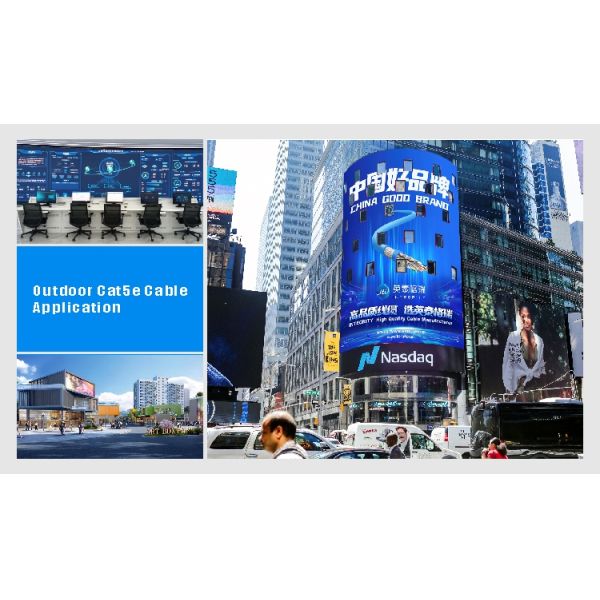 Cat5e UTP Outdoor PE+PVC Filling Glue 24AWG Solid Network Cable 1000FT