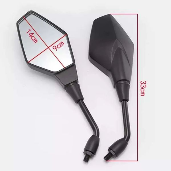 Universal Scooter Hand Bar Mirrors Motorcycle Back View Mirror 14*9cm Glass Size