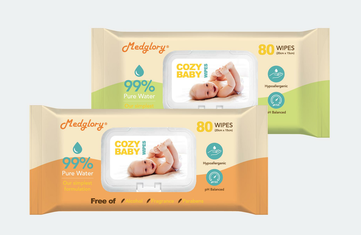 Hypoallergenic ПЭ-АШ сбалансировал 80 частей уютного младенца обтирает одно обслуживание стопа