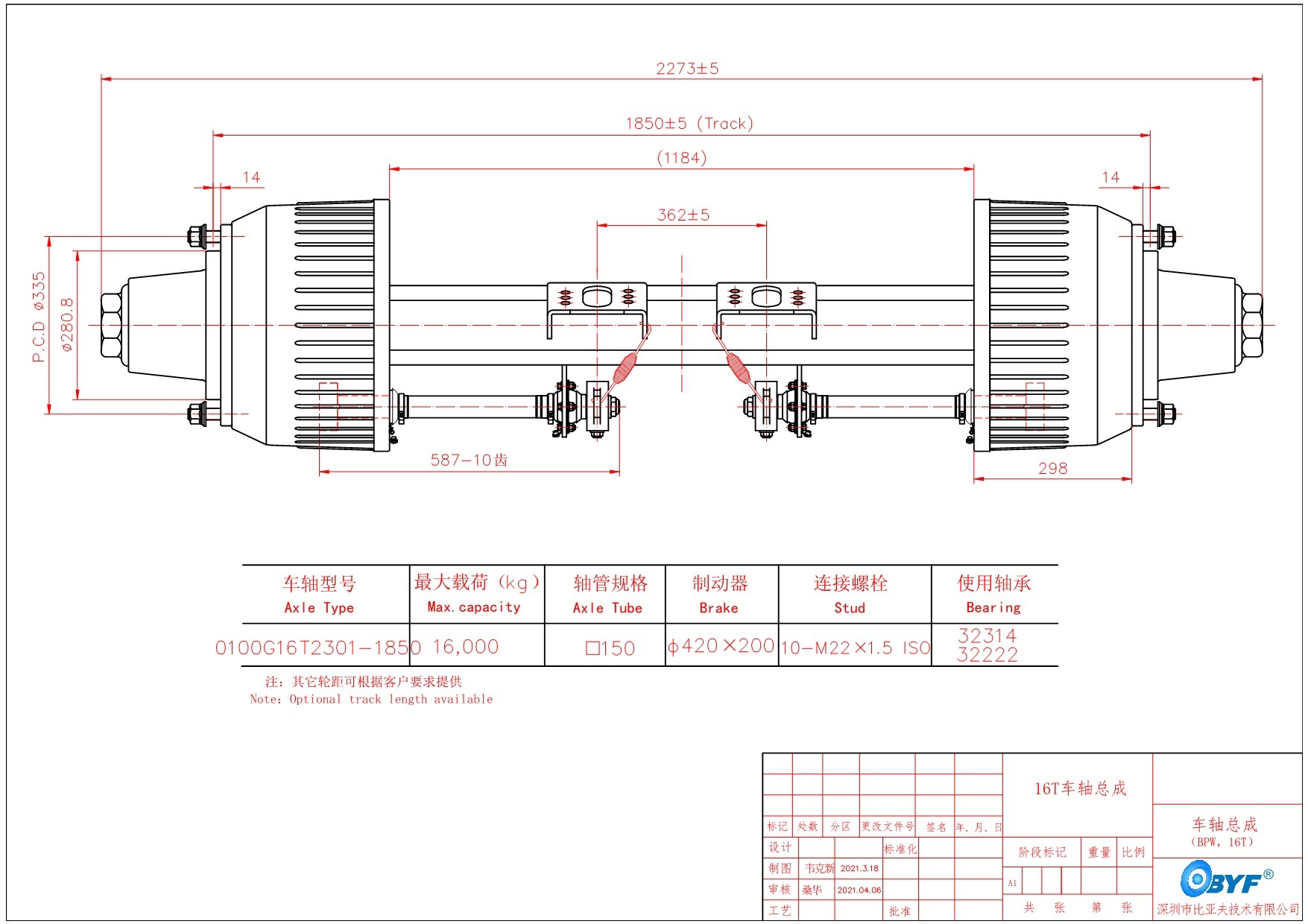 BPW Truck 16T Square Beam Trailer запасная часть Воздушная подвеска Передняя задняя ось для полуприцепа