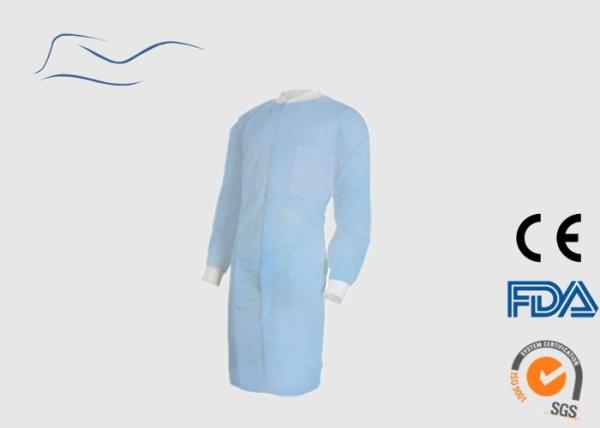 Blue SMS Disposable Lab Coats , Various Size Disposable Medical Clothing