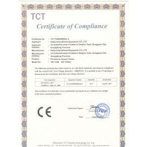 Dongguan Haida Equipment Co.,LTD Certifications