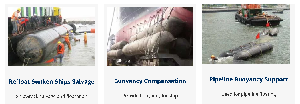 High Buoyancy Capacity Rubber Marine Salvage Airbags ISO14409