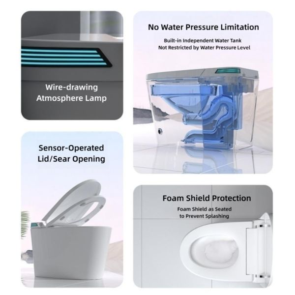 UV Sterilization Remote Control Toilet Automatic Ceramic Toilet UVGI