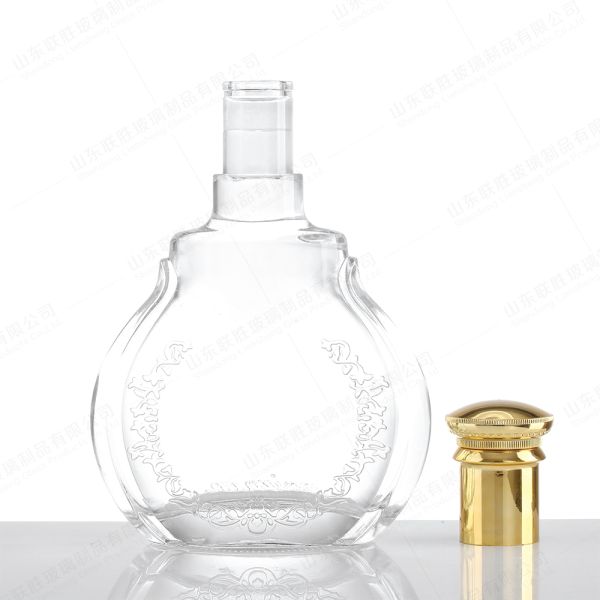200ml 250ml 500ml 750ml Liquor Clear Glass Bottle With Cork Logo