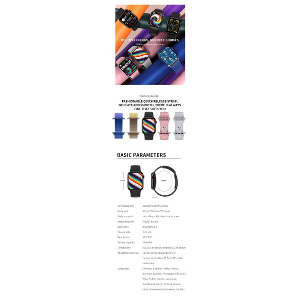 New High quality HW18 1.6inch  screen bluetooth call smart watch