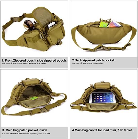 Molle Tactical Waist Bag Military Waist Pack For Outdoors Walking Running Hiking Camping