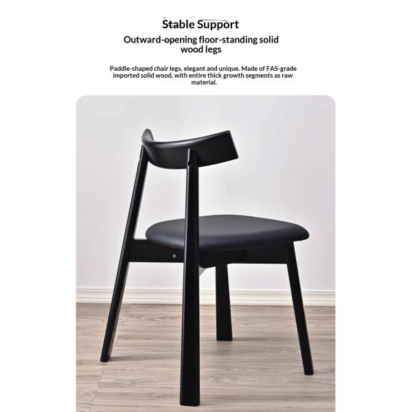 OEM Modern Backrest Upholstered Chair Restaurant Apartment Villa Bar Hotel Ergonomic Leather Chair Wooden Dining Room Chair