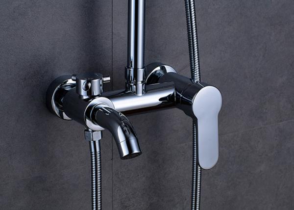 Chrome Finished Brass Bathroom Shower Set ROVATE Adjustable Handheld Shower