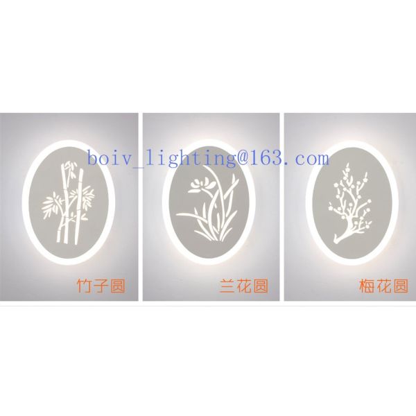 Iron  Acrylic Indoor Light Bathroom LED Wall Lamp Aluminum 22W