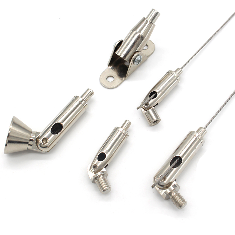 Modular Suspension Cable Gripper Kit T Bar Mounting Clip Stainless Steel Wire Rope Hanging Set for LED Panel Light
