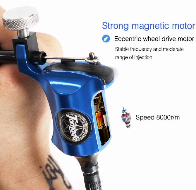 8W Motor Tornado Electric Rotary Tattoo Gun Machine DC 5.5 Jack Contection