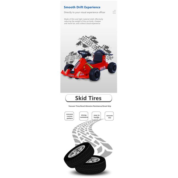 12V 4A Toy Car Kids Outdoor Entertainment Ride On Cars Electric Four Wheel Kart