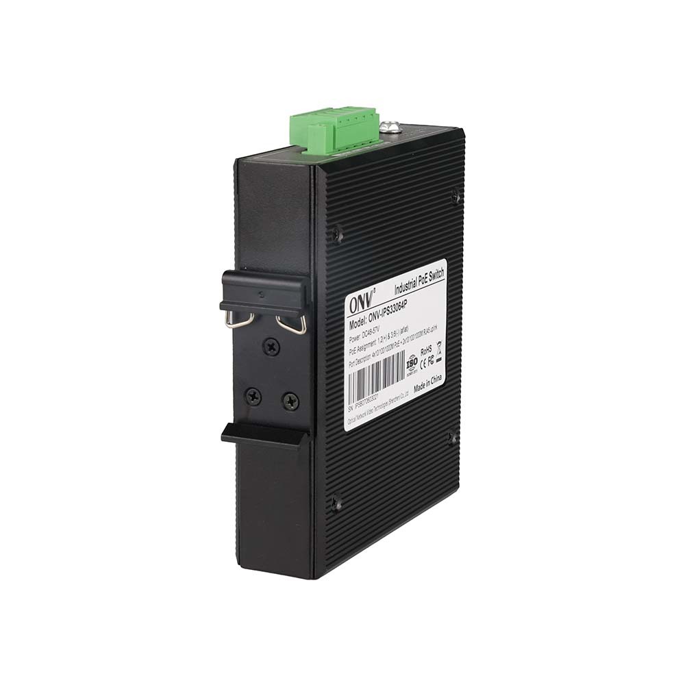 6-port Gigabit Industrial PoE Switch with 30W per Port and DIN Rail Mountable