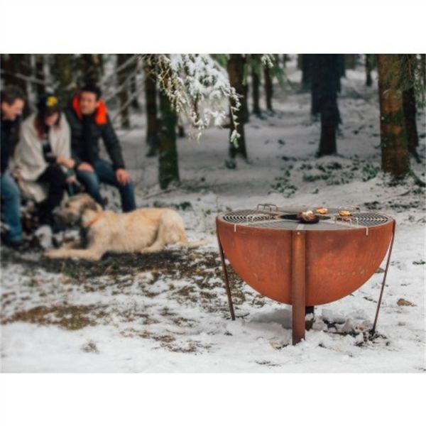 Outdoor Corten Metal Corten Steel Bbq Grill 100x90CM