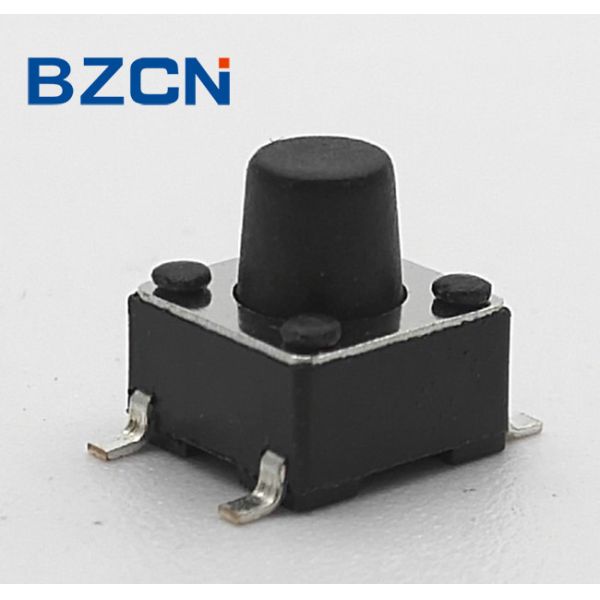 6.0 X 6.0 Mm Surface Mount Tactile Switch Reflow Solderable 4 Pin Terminal
