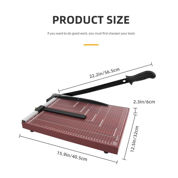 Paper Cutter Professional Design B4 Guillotine Paper Trimmer With Wooden Base