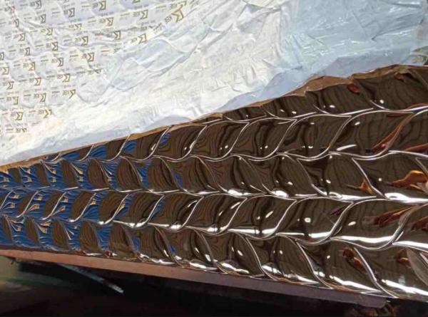 Embossed Stainless Steel Panels Gold Mirror Finish For Facade Wall Cladding  Curtain Wall Ceiling 304 316