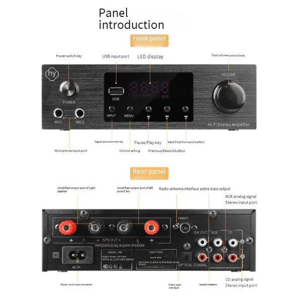 Original Brand 3 Channel (2.1) Home Amplifier with Aluminium Material for Superior Audio Quality